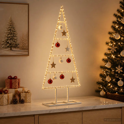 Metalen kerstboom KUOPIO 60 cm Poedergecoat staal Wit