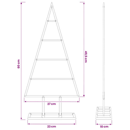 Metalen kerstboom KUOPIO 60 cm Poedergecoat staal Wit