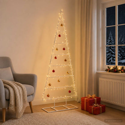 Metalen kerstboom KUOPIO 150 cm Poedergecoat staal Wit