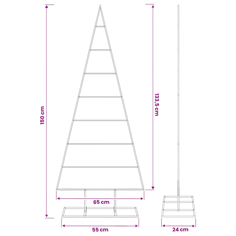 Metalen kerstboom KUOPIO 150 cm Poedergecoat staal Wit