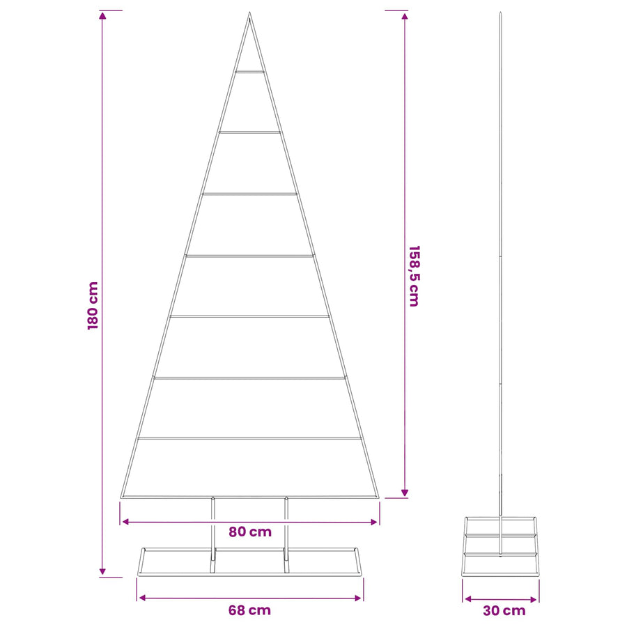 Metalen kerstboom KUOPIO 180 cm Poedergecoat staal Wit