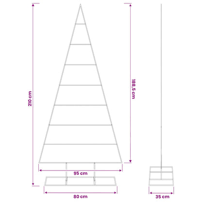 Metalen kerstboom KUOPIO 210 cm Poedergecoat staal Wit