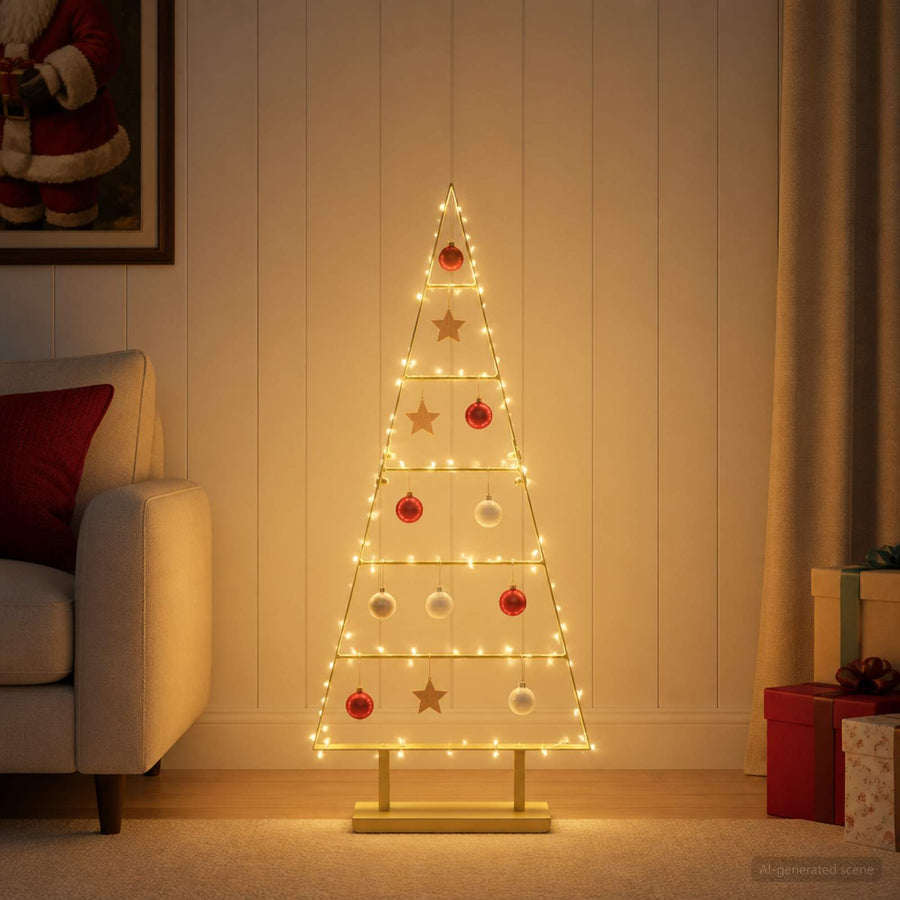 Metalen kerstboom KUOPIO 90 cm Staal Goud