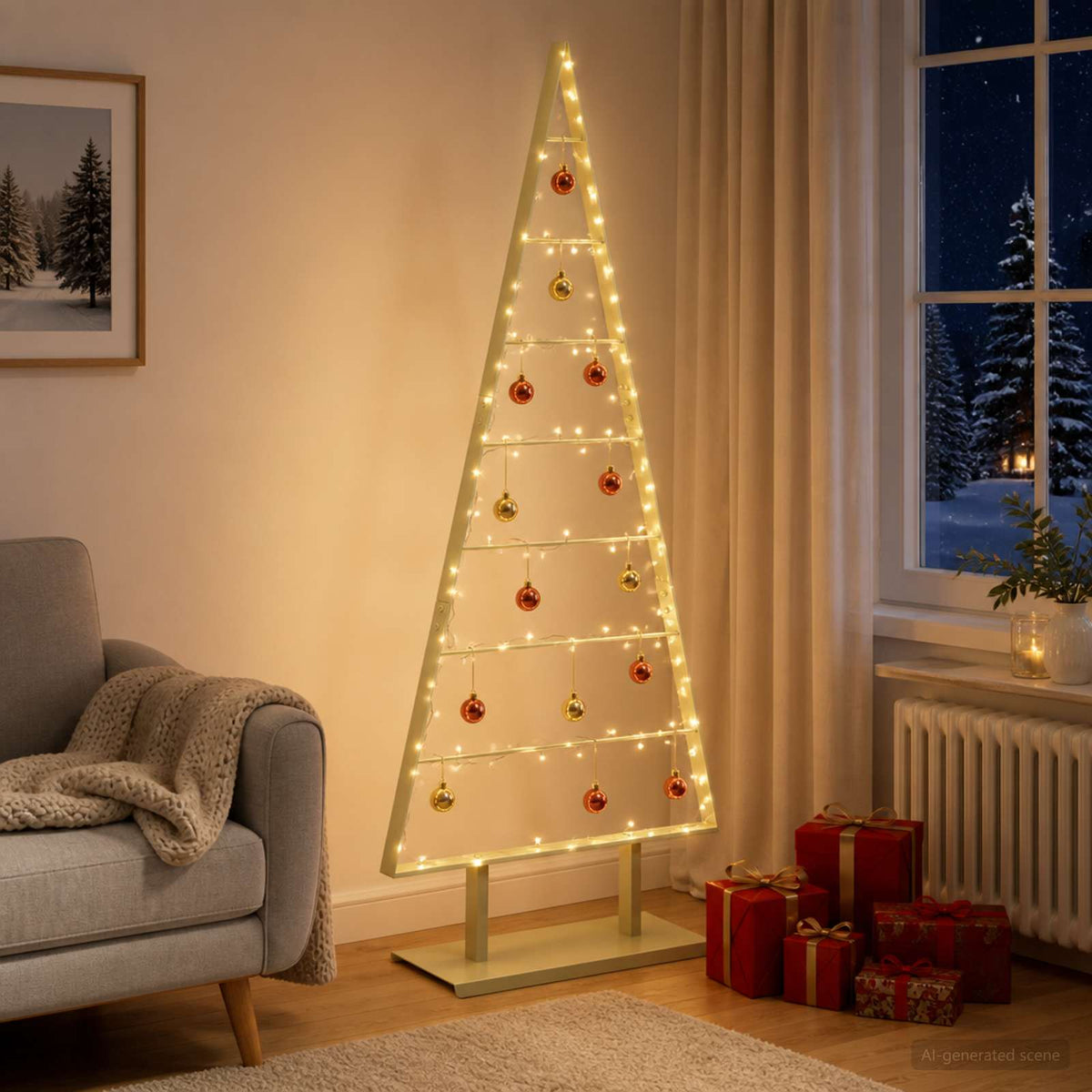 Metalen kerstboom KUOPIO 150 cm Staal Goud