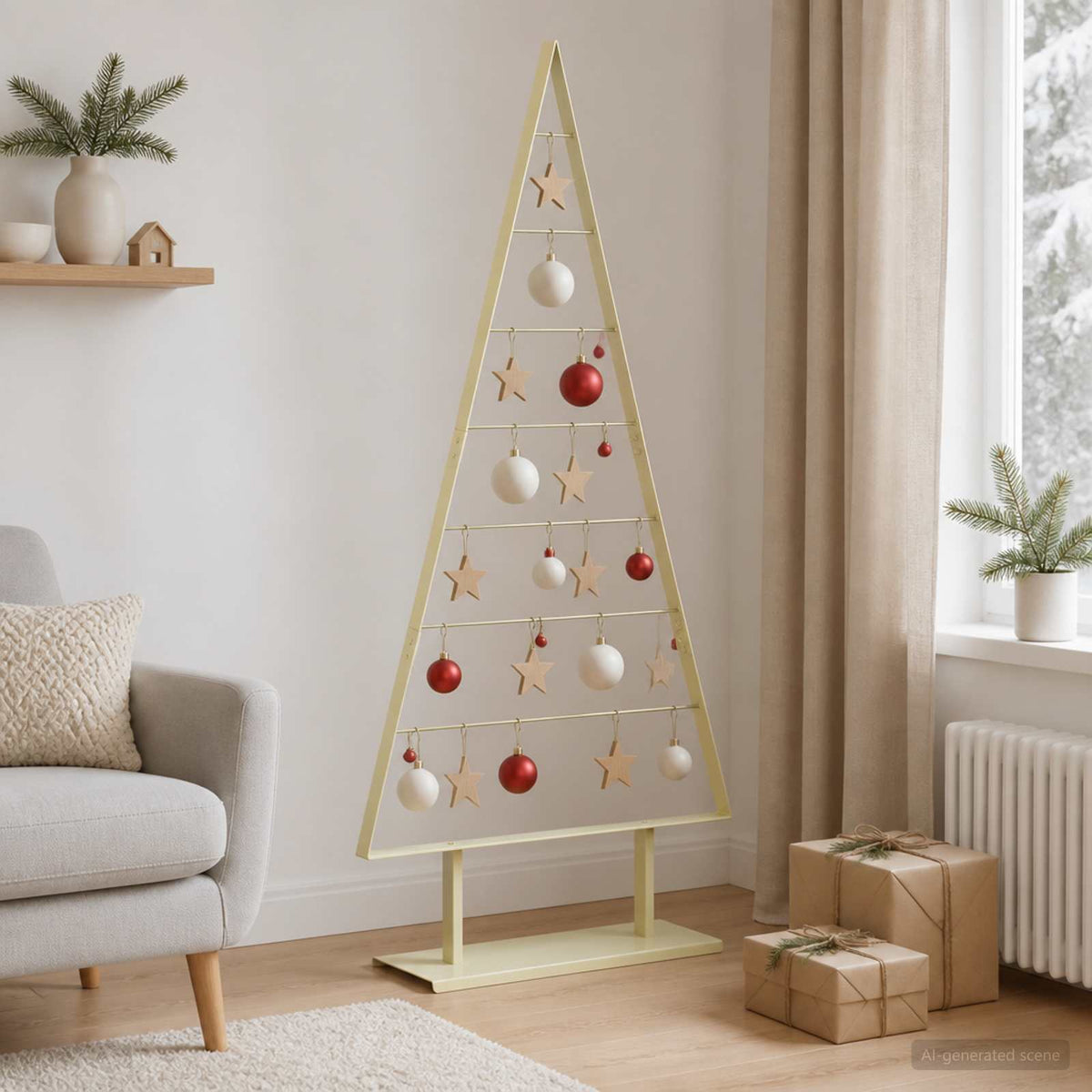 Metalen kerstboom KUOPIO 180 cm Staal Goud