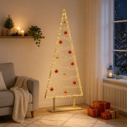 Metalen kerstboom KUOPIO 180 cm Staal Goud