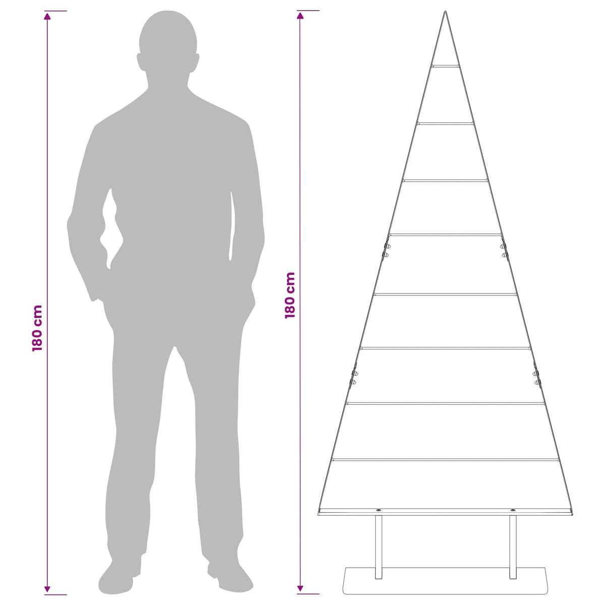 Metalen kerstboom KUOPIO 180 cm Staal Goud