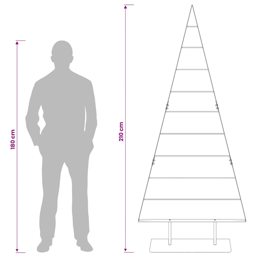 Metalen kerstboom KUOPIO 210 cm Staal Goud