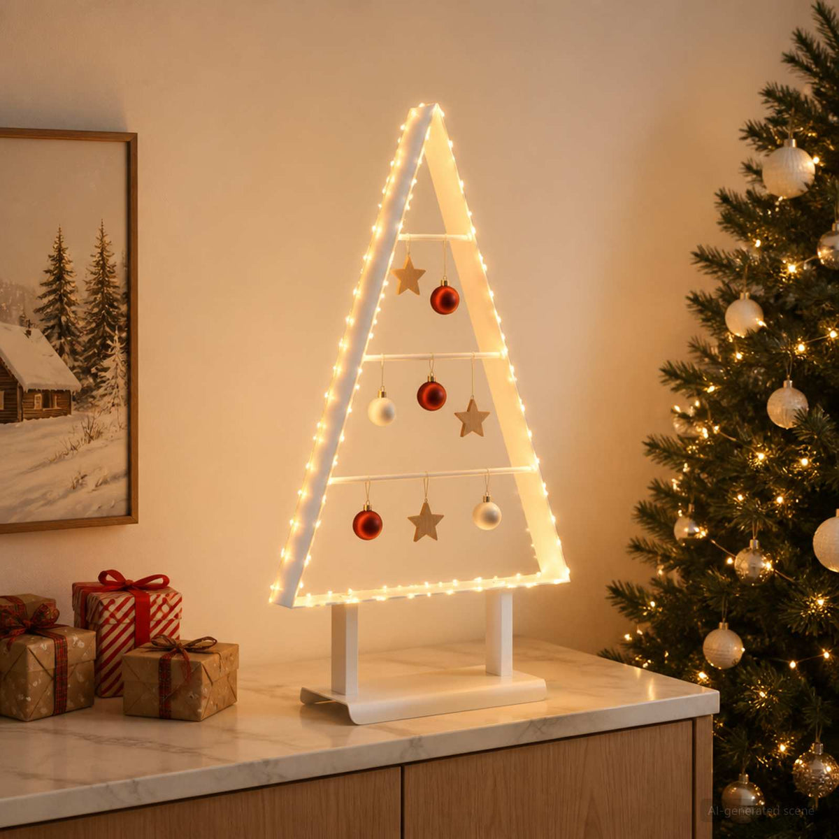 Metalen kerstboom KUOPIO 60 cm Staal Wit