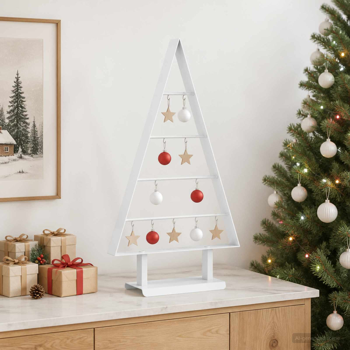 Metalen kerstboom KUOPIO 60 cm Staal Wit