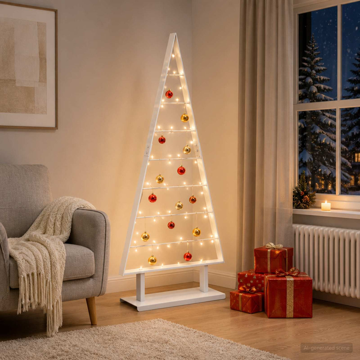Metalen kerstboom KUOPIO 125 cm Staal Wit