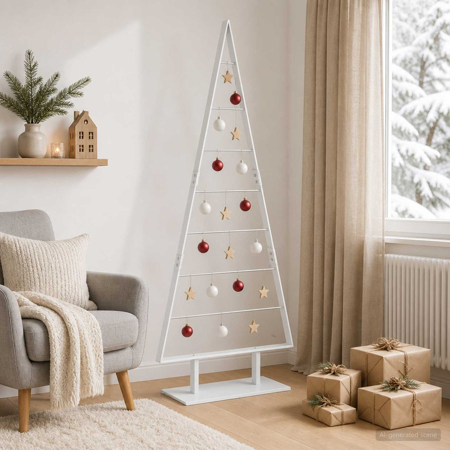 Metalen kerstboom KUOPIO 150 cm Staal Wit
