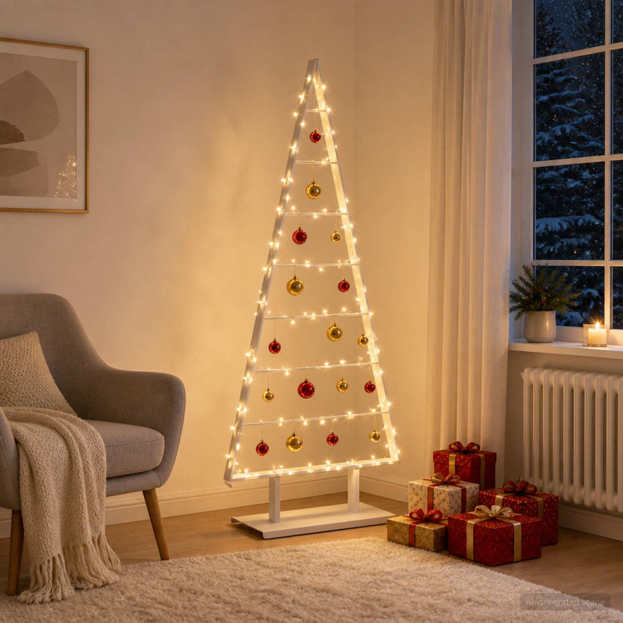 Metalen kerstboom KUOPIO 150 cm Staal Wit