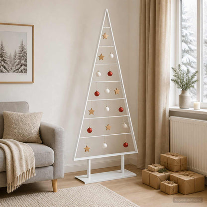 Metalen kerstboom KUOPIO 180 cm Staal Wit