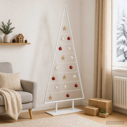 Metalen kerstboom KUOPIO 210 cm Staal Wit