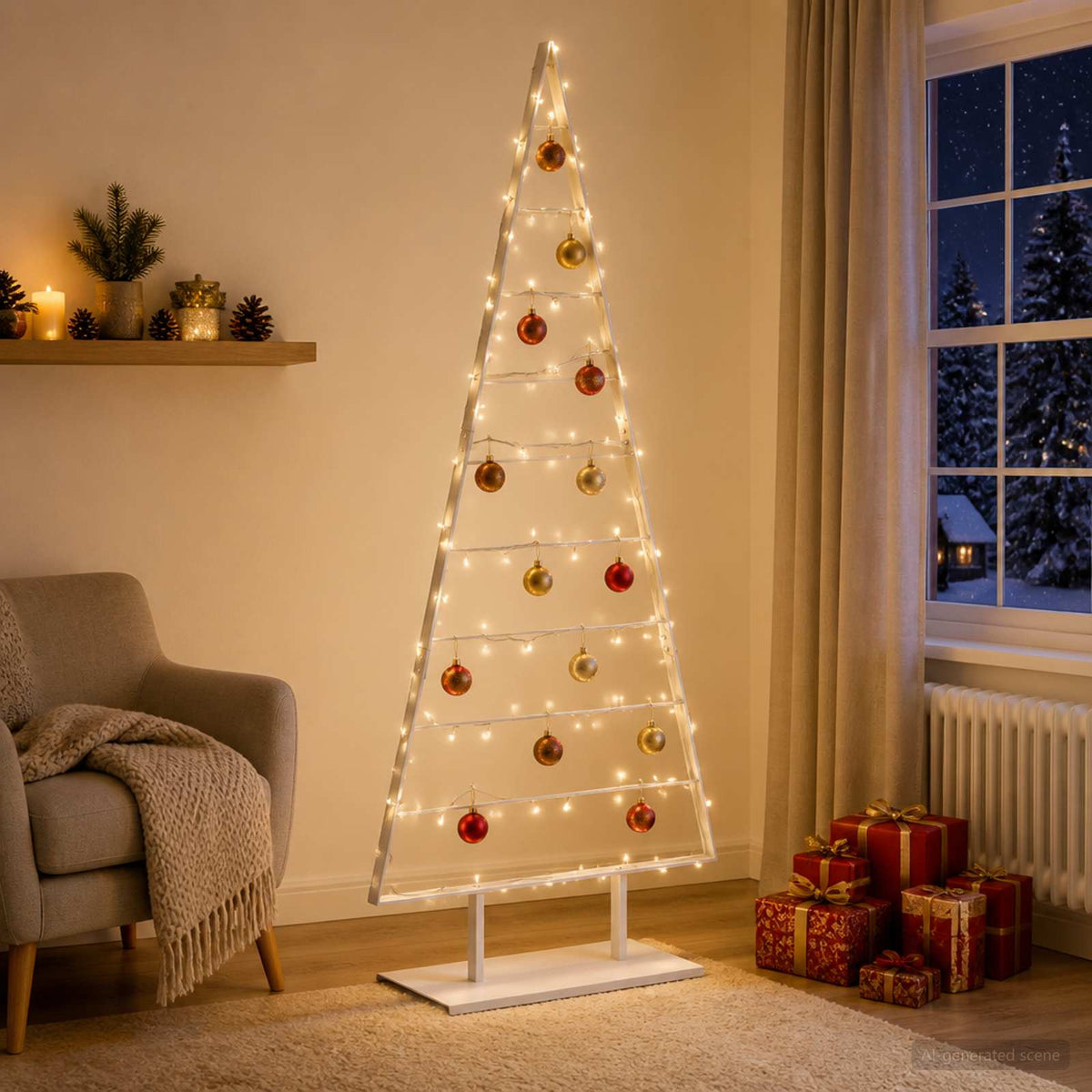 Metalen kerstboom KUOPIO 210 cm Staal Wit