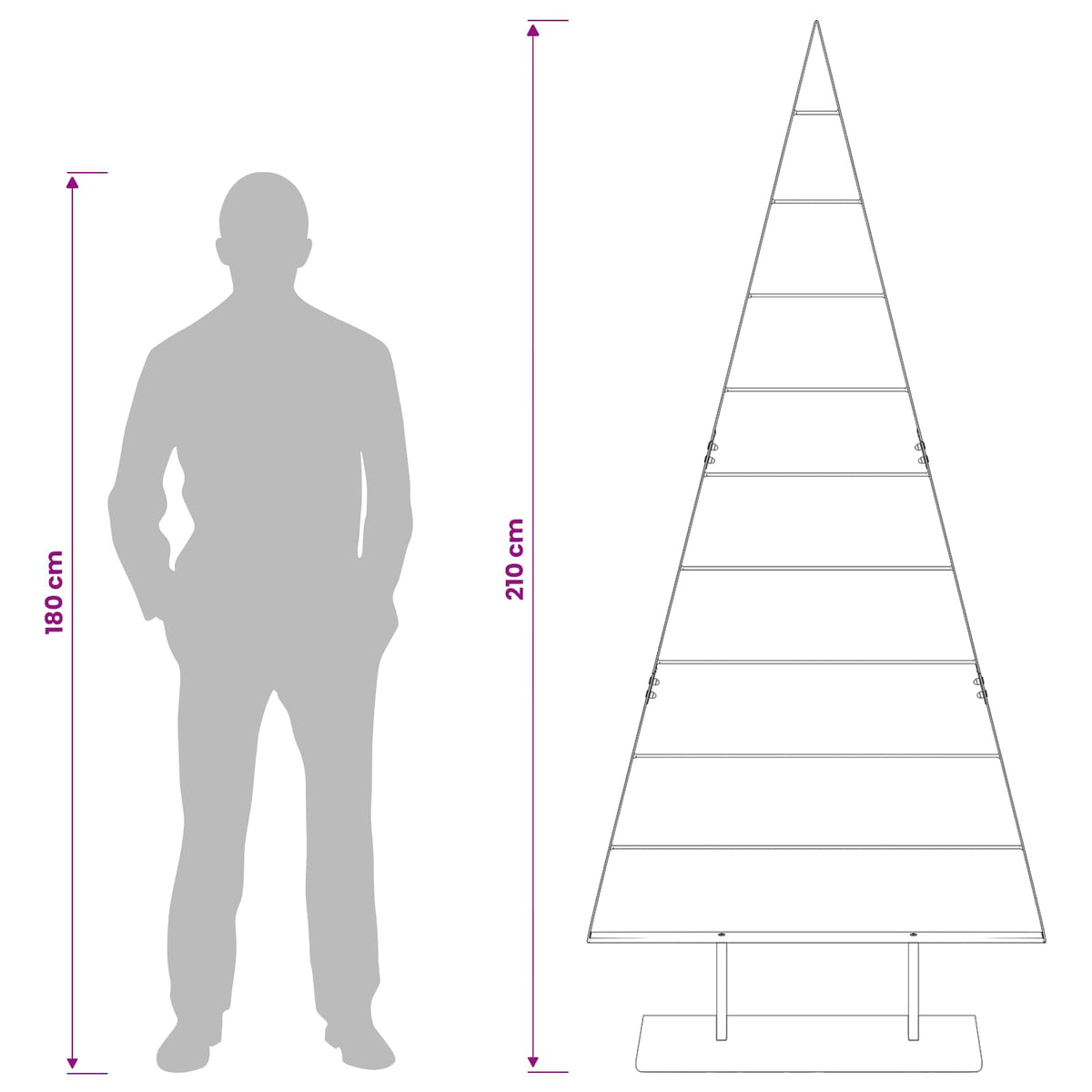 Metalen kerstboom KUOPIO 210 cm Staal Wit
