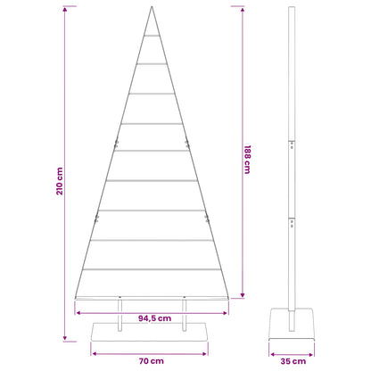 Metalen kerstboom KUOPIO 210 cm Staal Wit