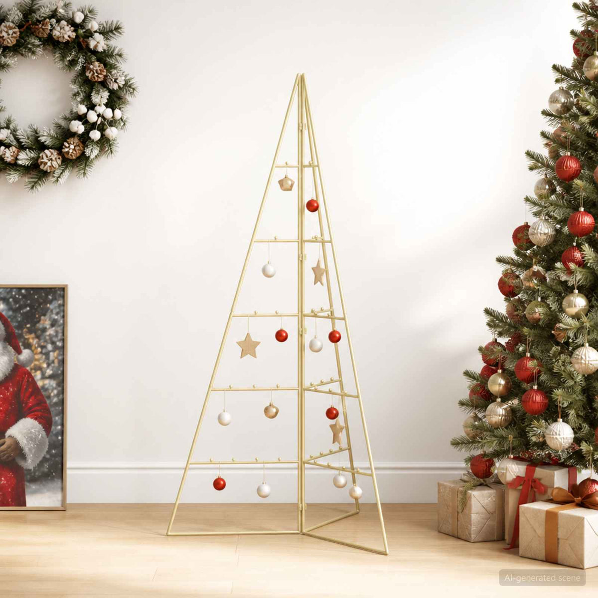 Metalen kerstboom KUOPIO 100 cm Staal Goud