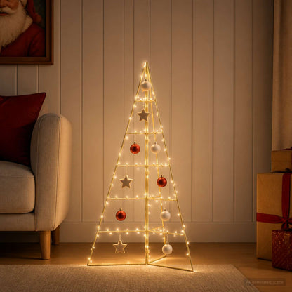 Metalen kerstboom KUOPIO 100 cm Staal Goud