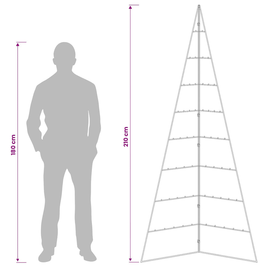 Metalen kerstboom KUOPIO 210 cm Staal Goud