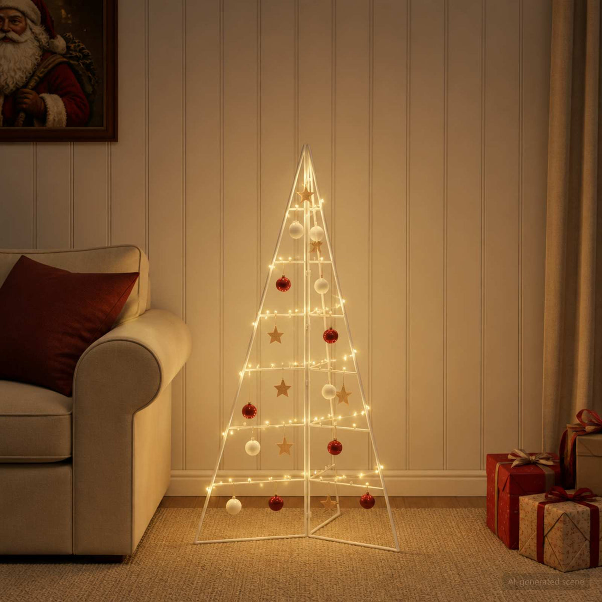 Metalen kerstboom KUOPIO 100 cm Staal Wit