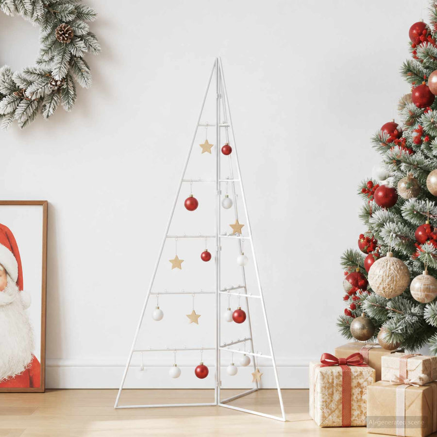 Metalen kerstboom KUOPIO 100 cm Staal Wit