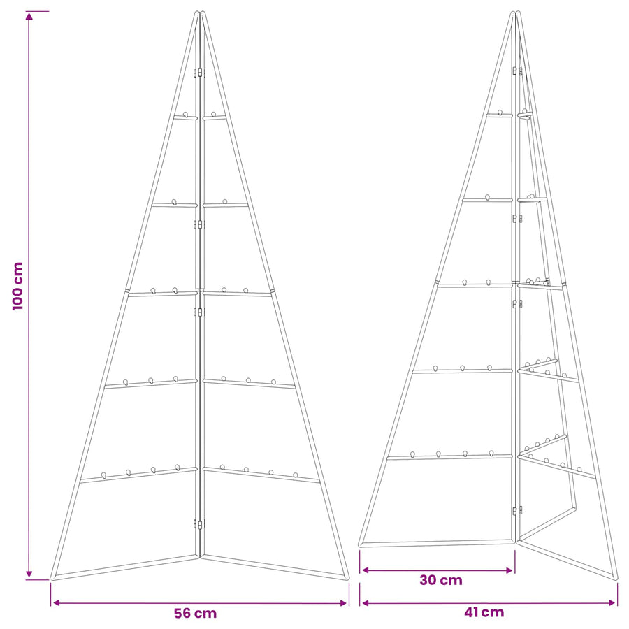 Metalen kerstboom KUOPIO 100 cm Staal Wit