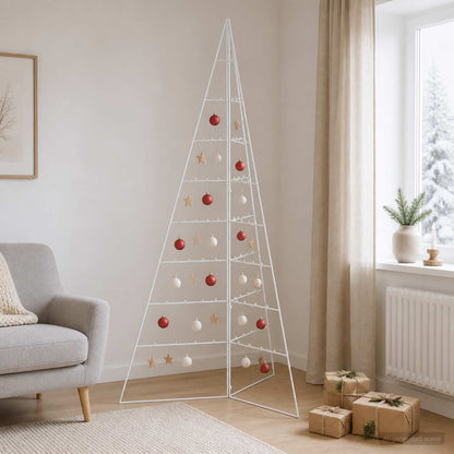 Metalen kerstboom KUOPIO 180 cm Staal Wit