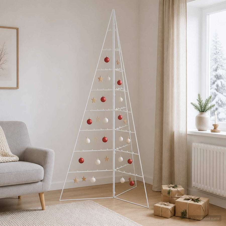 Metalen kerstboom KUOPIO 180 cm Staal Wit