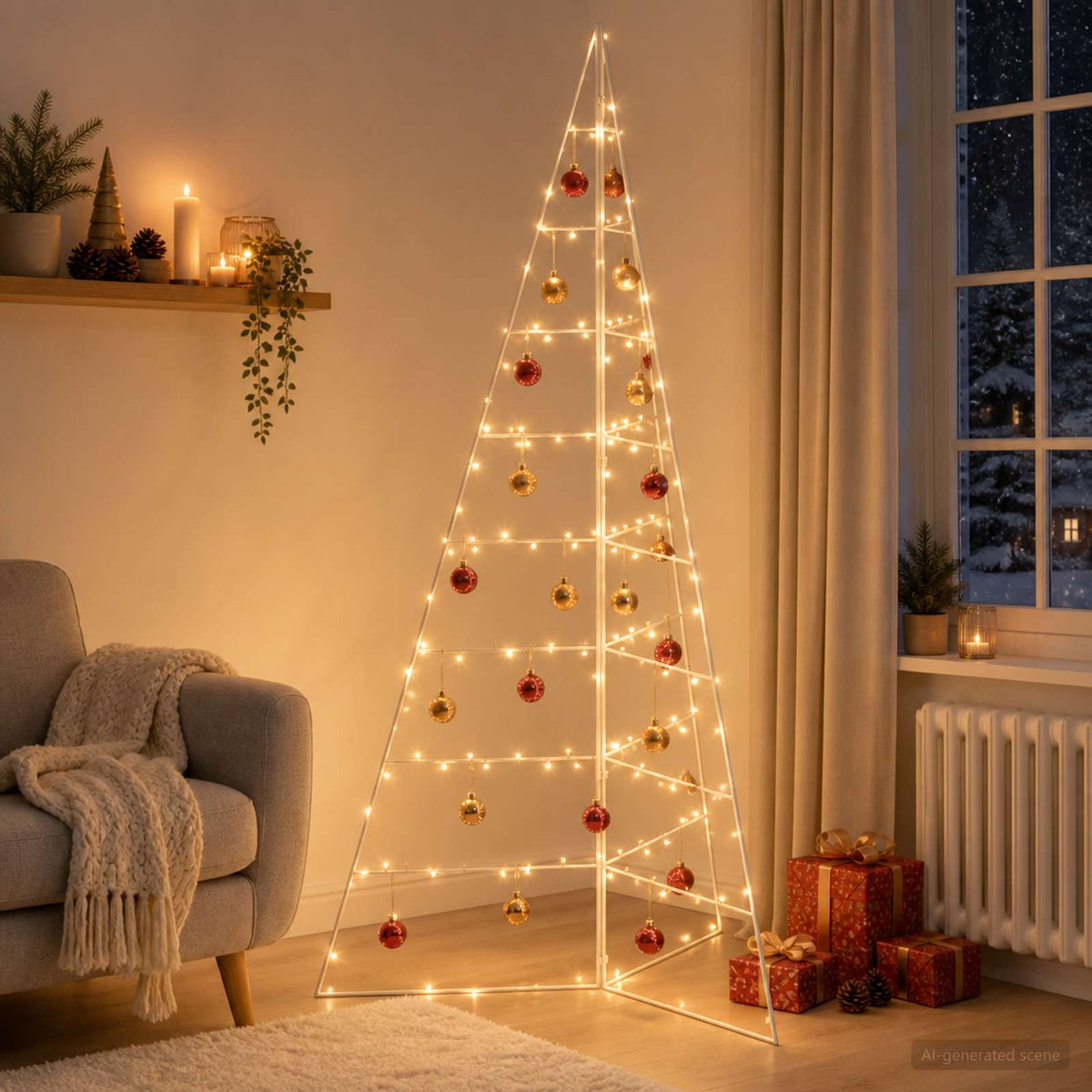 Metalen kerstboom KUOPIO 180 cm Staal Wit
