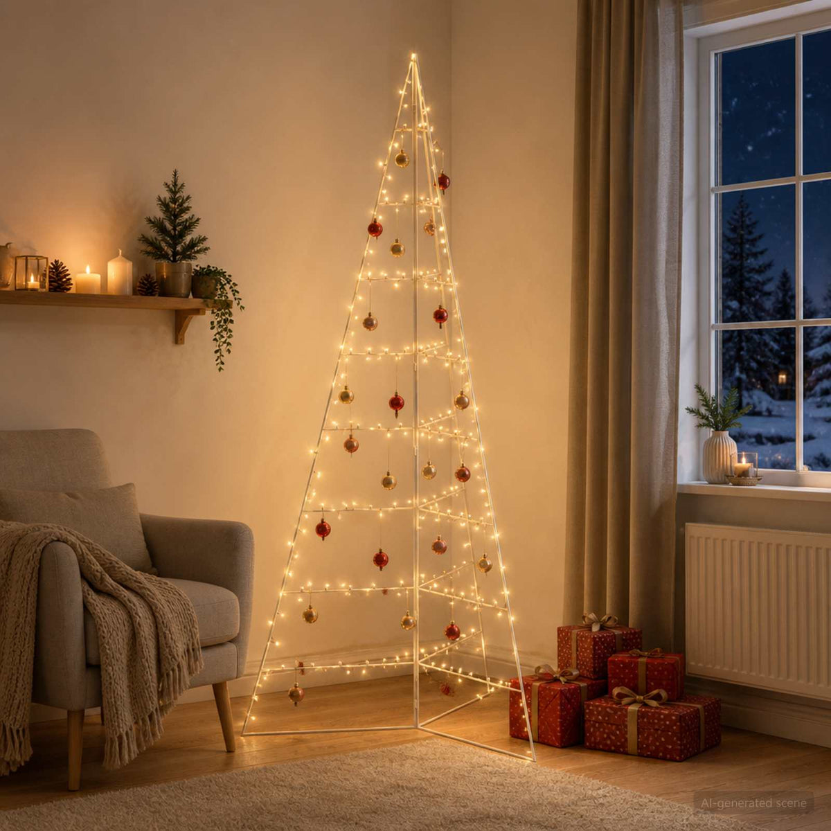 Metalen kerstboom KUOPIO 210 cm Staal Wit