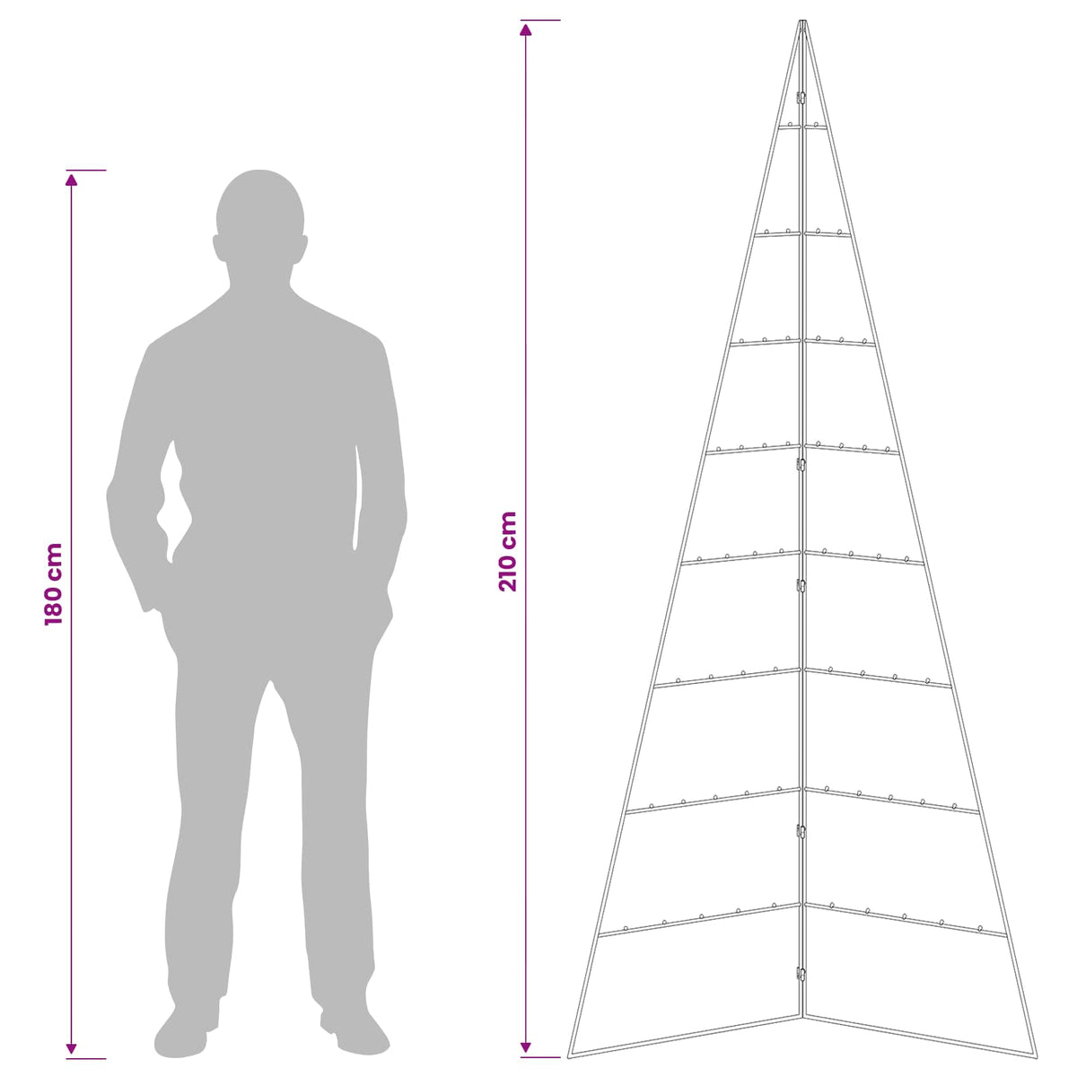 Metalen kerstboom KUOPIO 210 cm Staal Wit