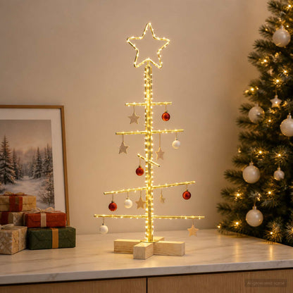 Metalen kerstboom met standaard KUOPIO 60 cm Staal Goud