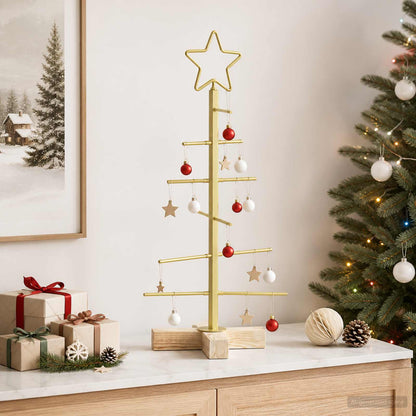 Metalen kerstboom met standaard KUOPIO 60 cm Staal Goud