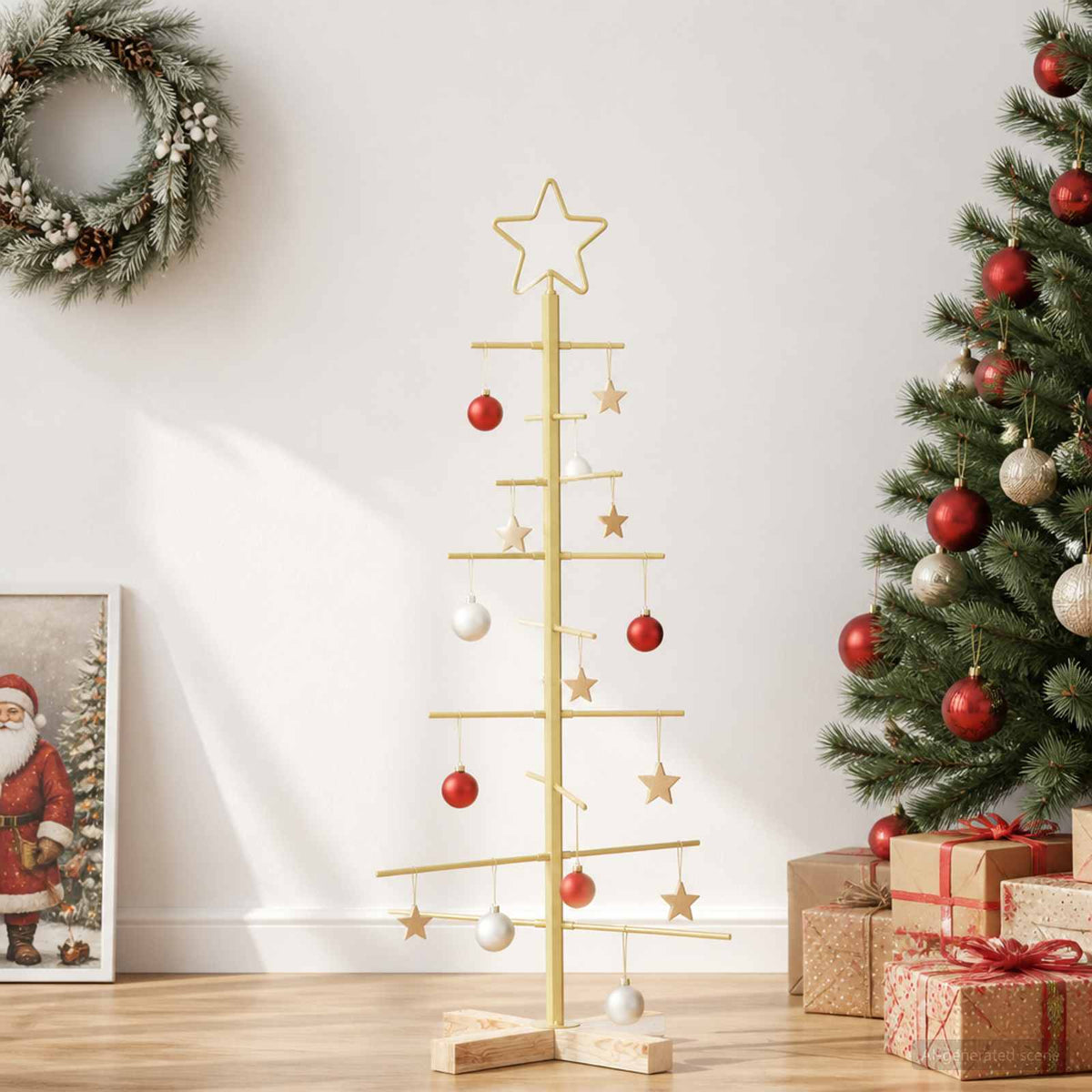 Metalen kerstboom met standaard KUOPIO 90 cm Staal Goud