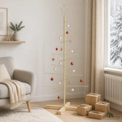 Metalen kerstboom met standaard KUOPIO 120 cm Staal Goud
