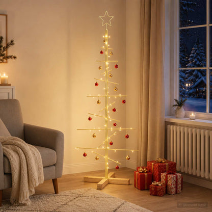 Metalen kerstboom met standaard KUOPIO 120 cm Staal Goud