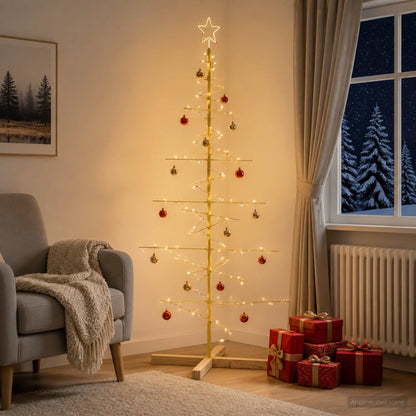 Metalen kerstboom met standaard KUOPIO 150 cm Staal Goud