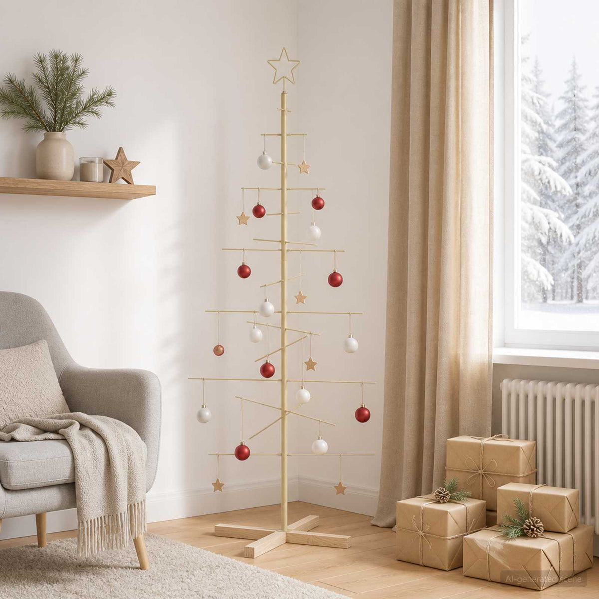 Metalen kerstboom met standaard KUOPIO 150 cm Staal Goud