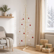 Metalen kerstboom KUOPIO 150 cm goud staal grenenhout