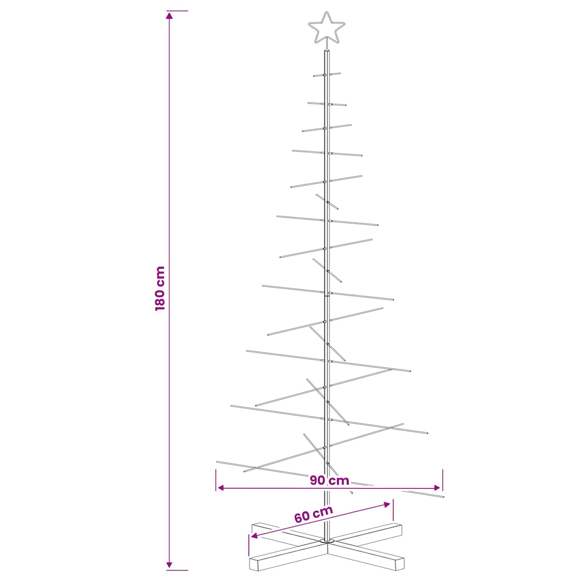 Metalen kerstboom met standaard KUOPIO 180 cm Staal Goud