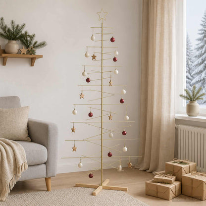 Metalen kerstboom met standaard KUOPIO 210 cm Staal Goud