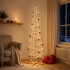 Metalen kerstboom 210 cm goud staal grenenhout standaard