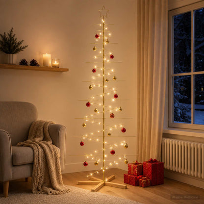 Metalen kerstboom met standaard KUOPIO 210 cm Staal Goud