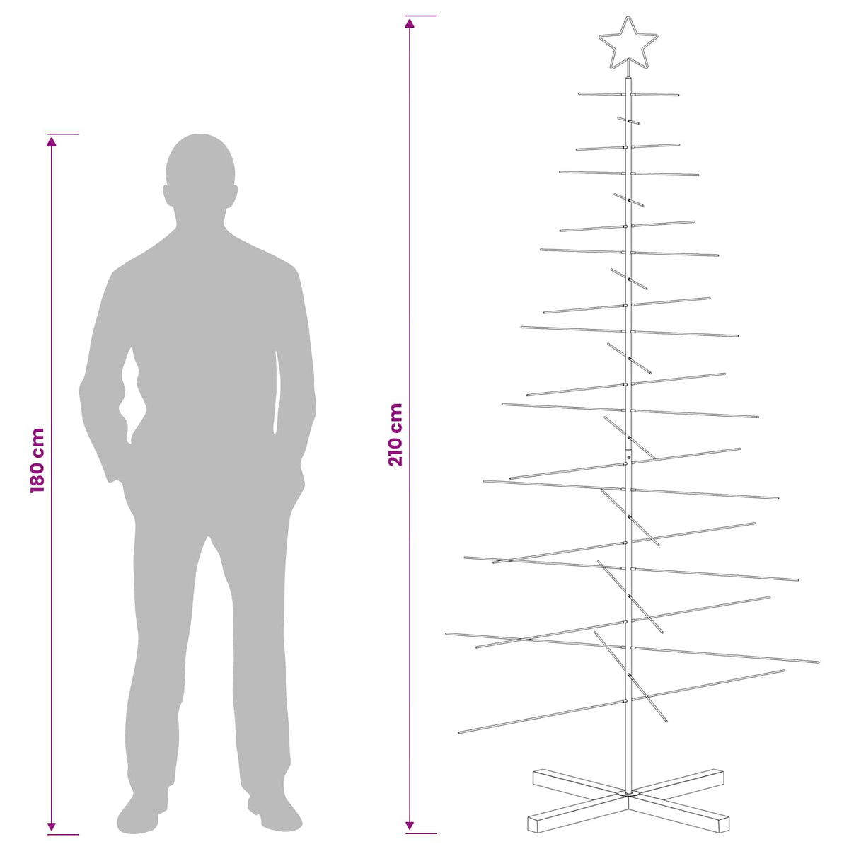 Metalen kerstboom met standaard KUOPIO 210 cm Staal Goud