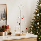 Metalen kerstboom 60 cm wit grenenhout