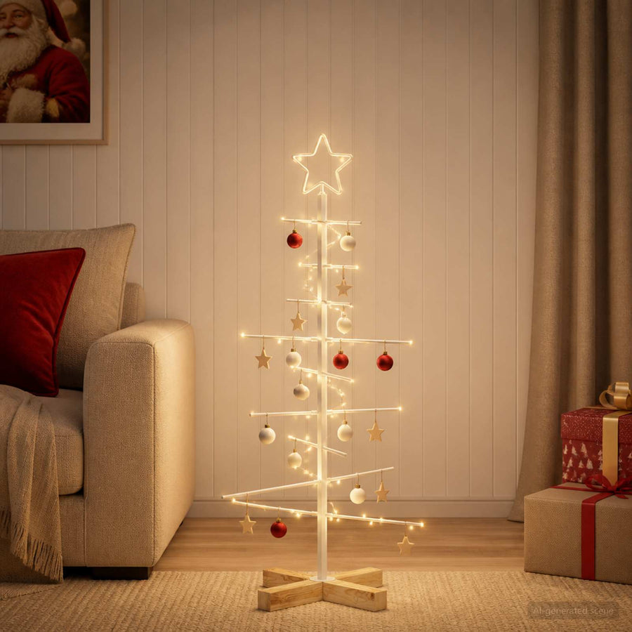 Metalen kerstboom met standaard KUOPIO 90 cm Staal Wit