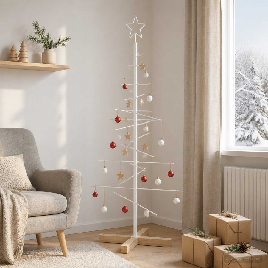 Metalen kerstboom met standaard KUOPIO 120 cm Staal Wit