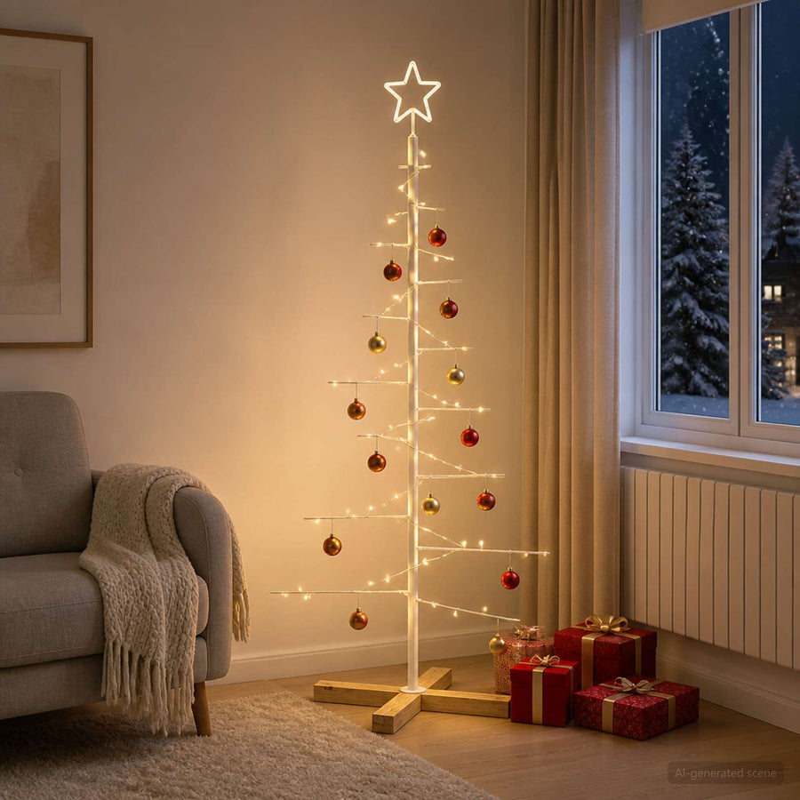 Metalen kerstboom met standaard KUOPIO 120 cm Staal Wit